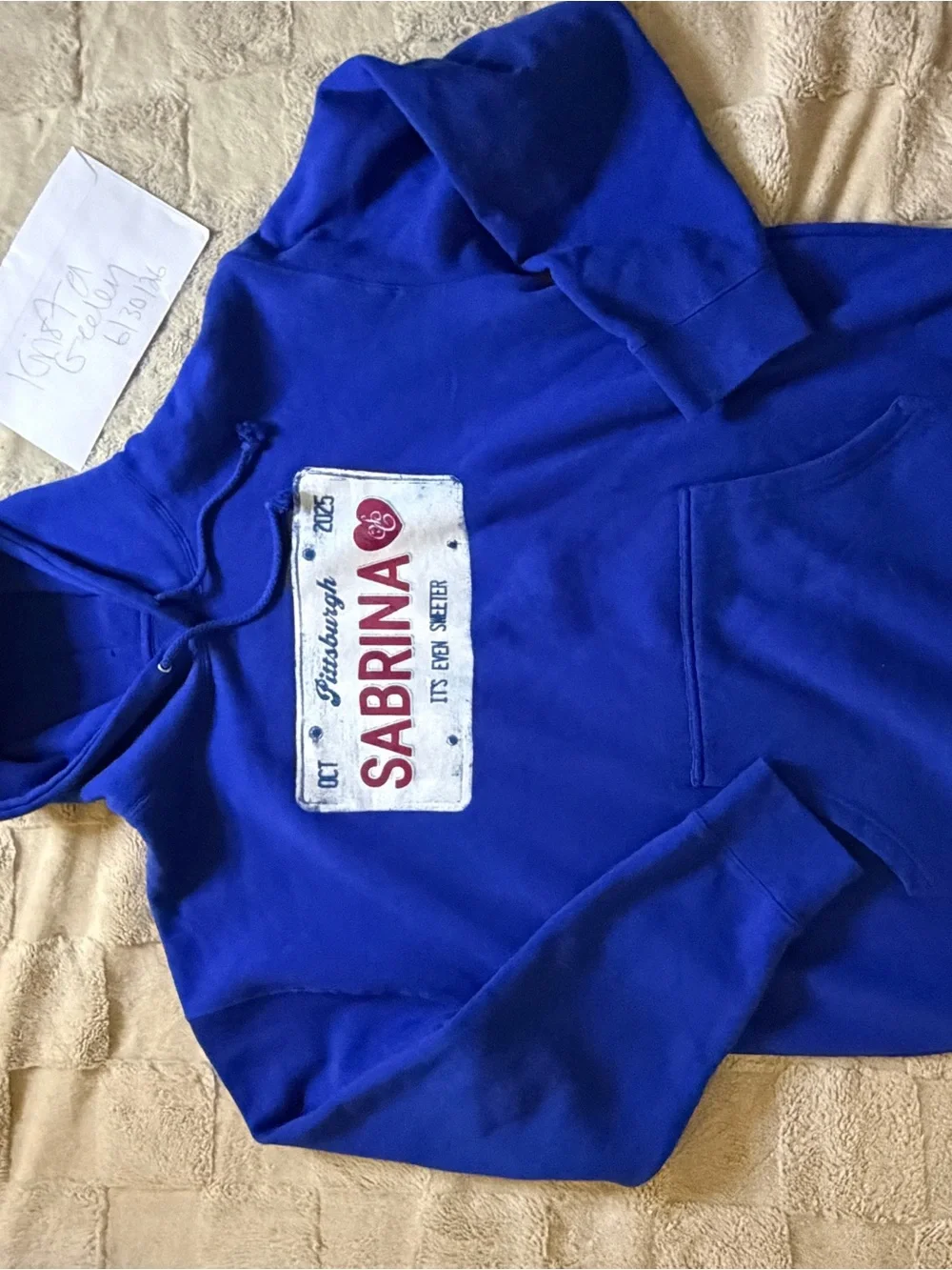 Sabrina Carpenter Pittsburgh exclusive blue hoodie XL official merch